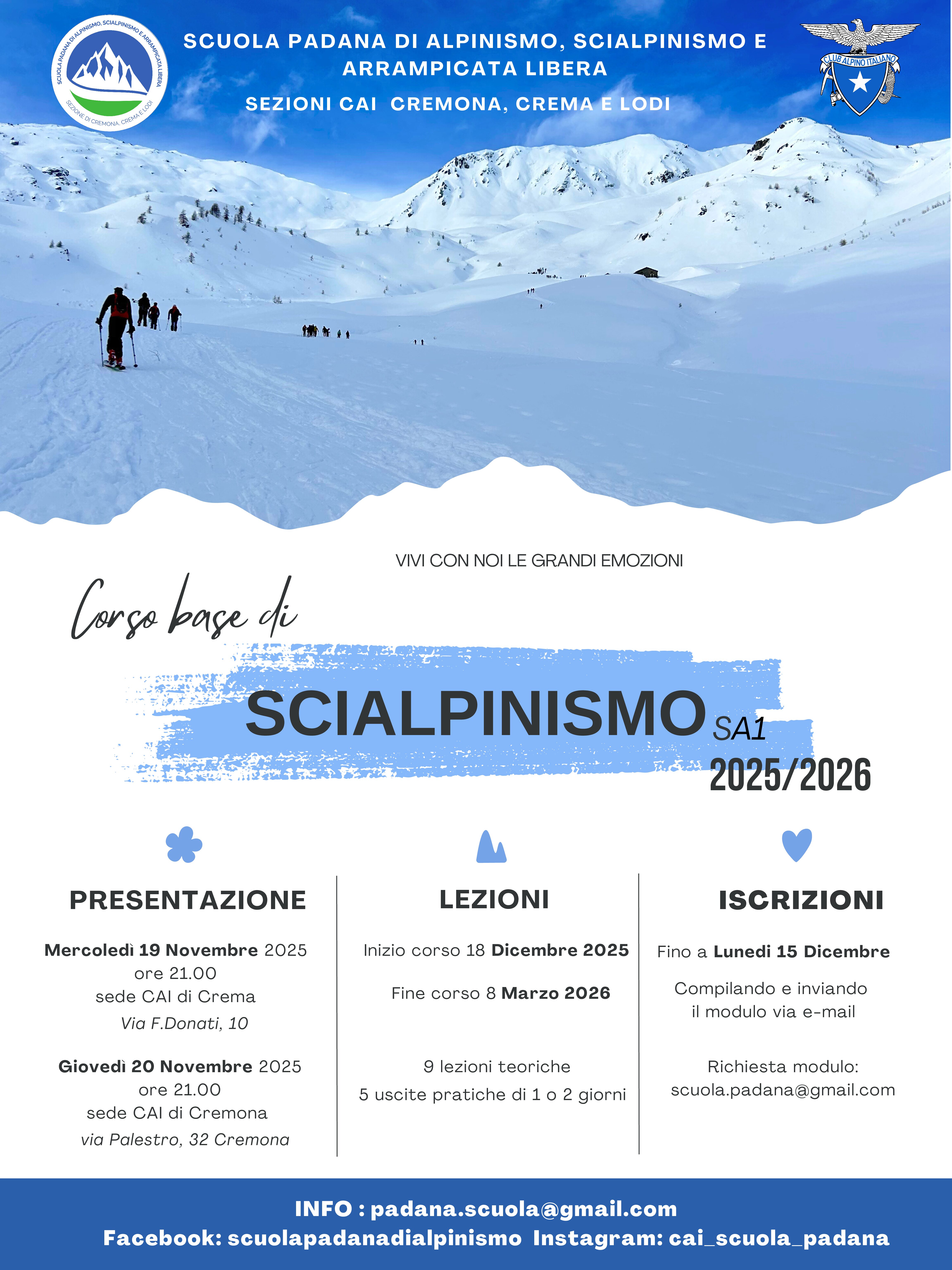 Presentazione Corso Base Scialpinismo SA1