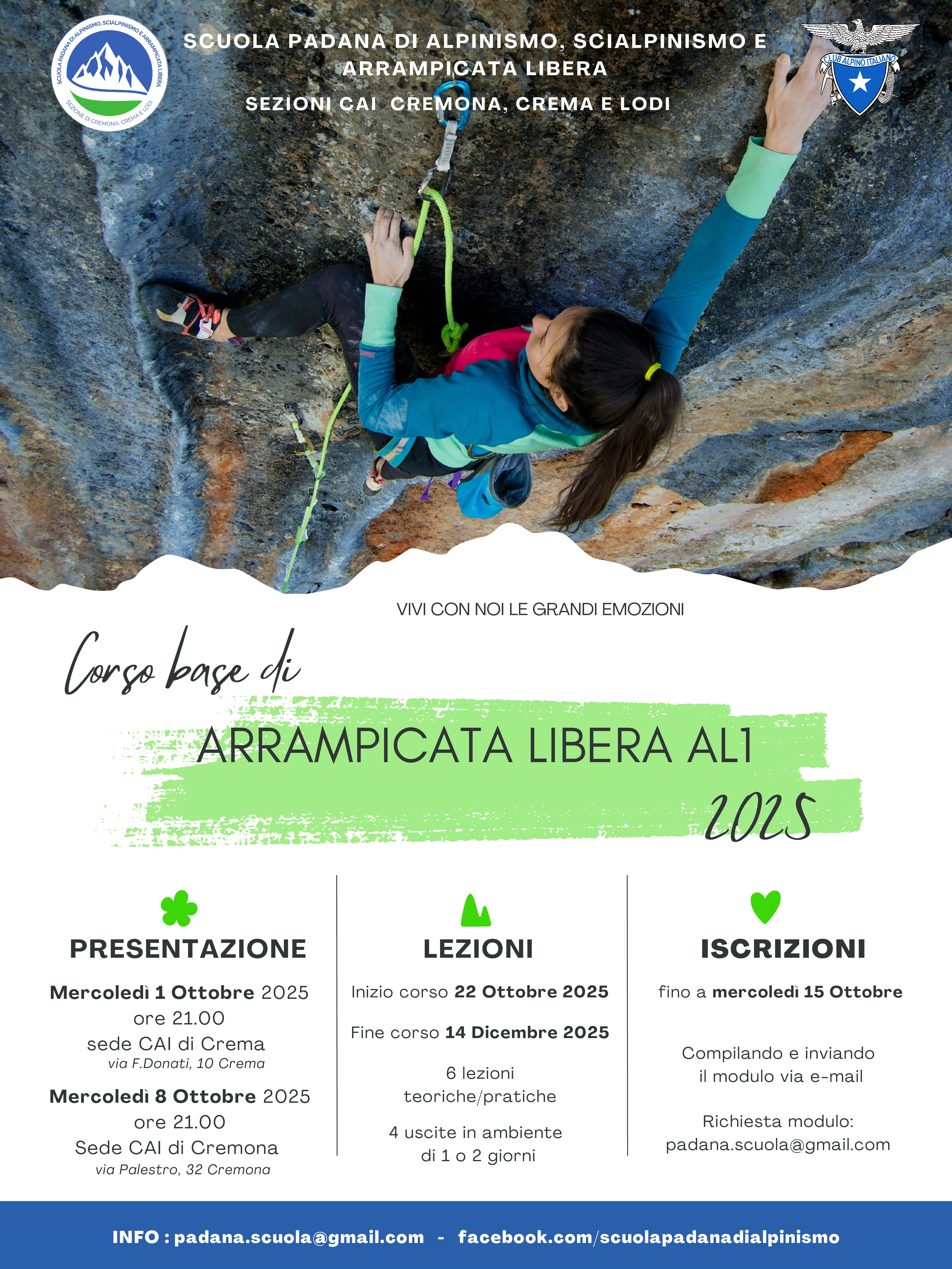 Presentazione Corso Base Arrampicata Libera AL1