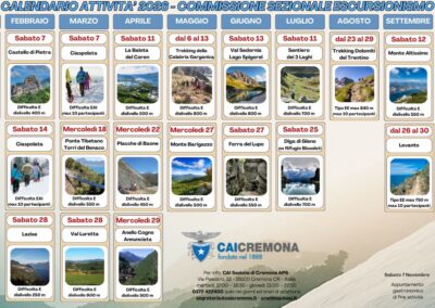 Calendario Escursioni 2026 – Commissione Sezionale Escursionismo