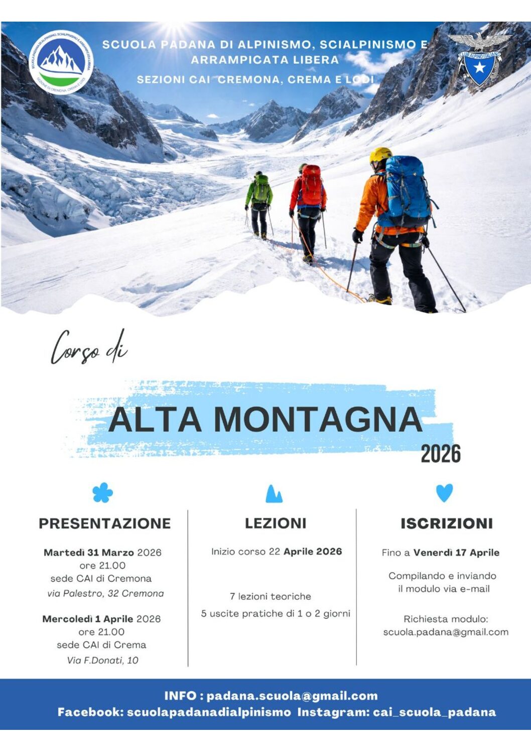 Corso di ALTA MONTAGNA 2026